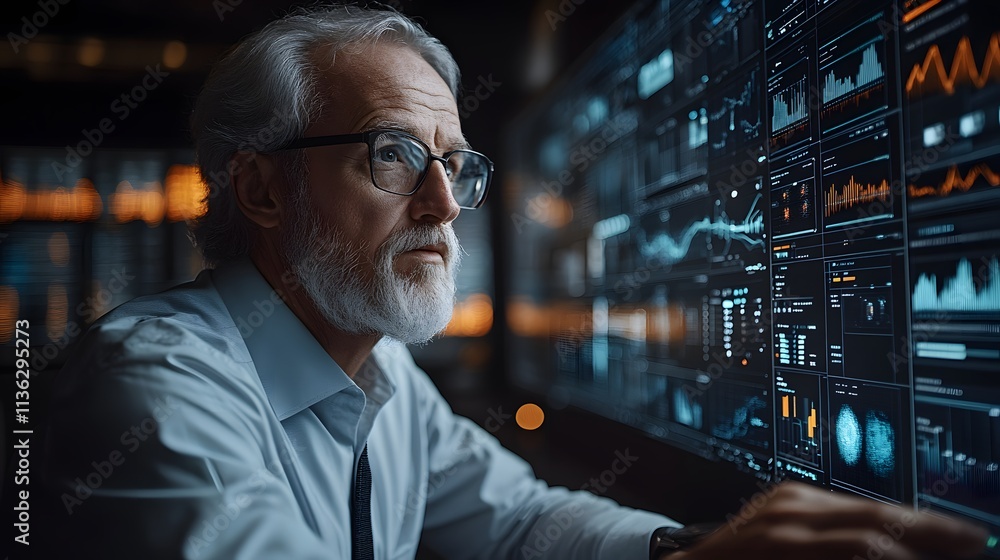 Business leaders emphasizing the importance of digitalization with futuristic holograms and smart systems, wide angle Business leaders emphasizing the importance of digitalization with futuristic holograms and smart systems, wide angle