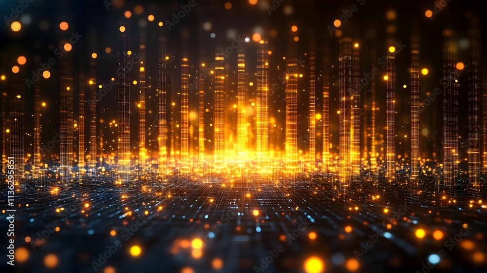 Conceptual visualization of automation and artificial intelligence with glowing circuits and abstract neural designs, wide shot Conceptual visualization of automation and artificial intelligence with glowing circuits and abstract neural designs, wide shot