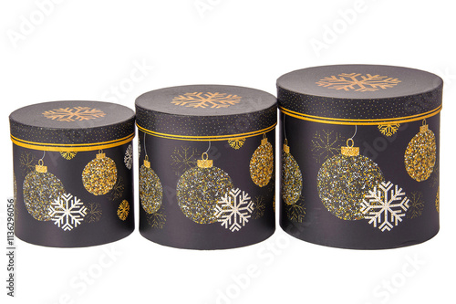 a set of black boxes for New Year's gifts
