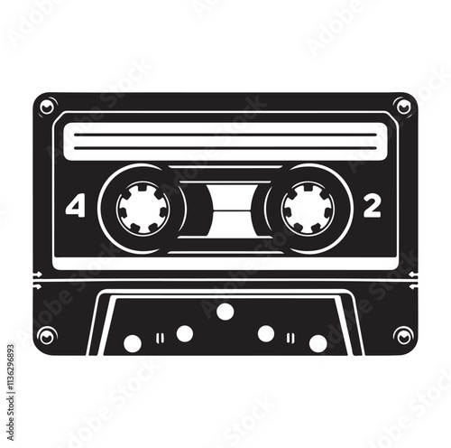 cassette tape silhouette vector illustration