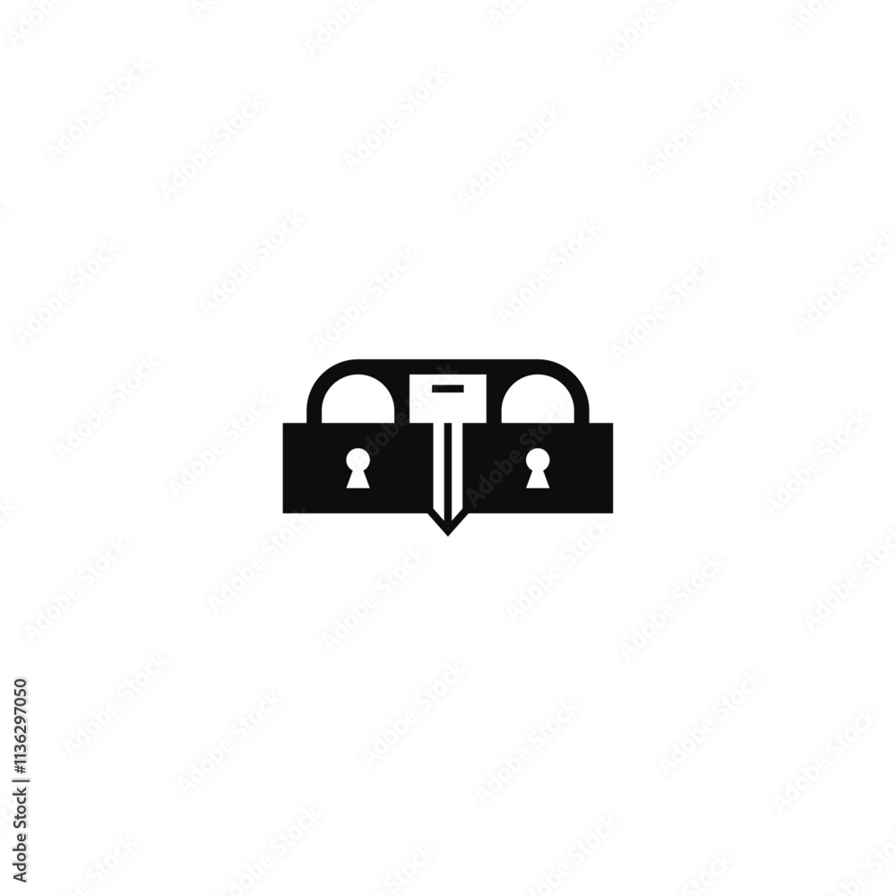 Double lock key protection logo idea. Double lock key protection logo idea.