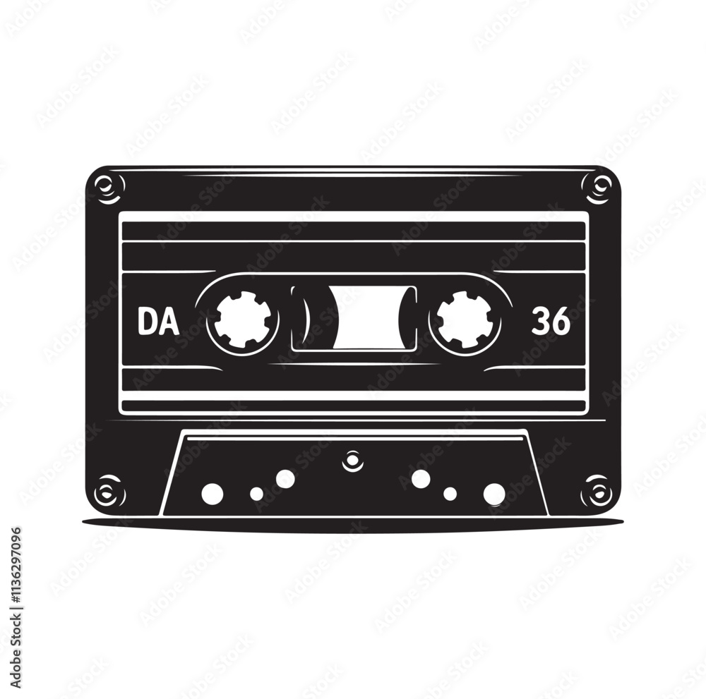 cassette tape silhouette vector illustration cassette tape silhouette vector illustration