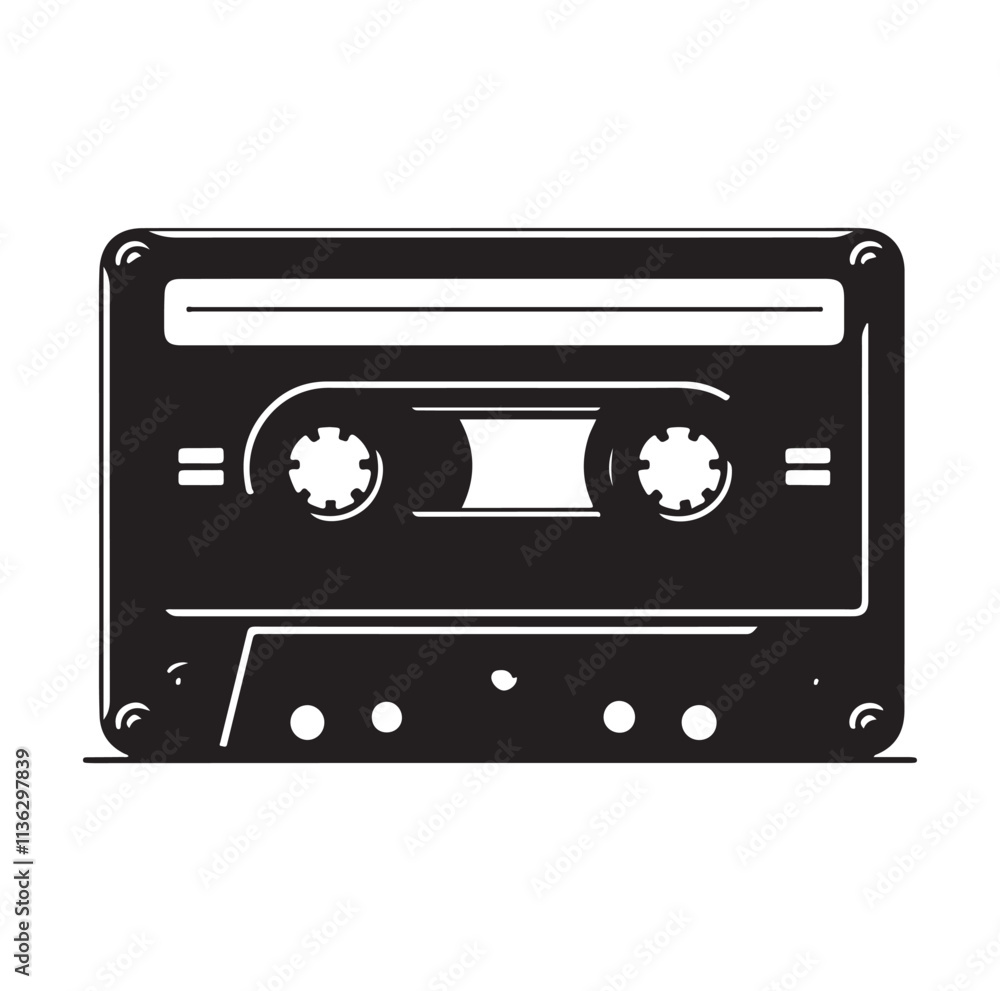 cassette tape silhouette vector illustration cassette tape silhouette vector illustration