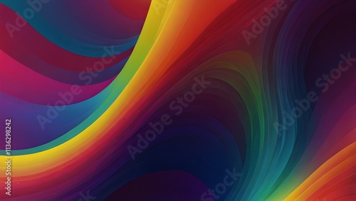 Colorful modern abstract background with neon red, green, blue, purple, yellow and pink gradient. Dynamic color flow poster, banner. Generative AI