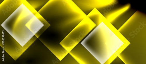 Dark neon colors with glass square shapes