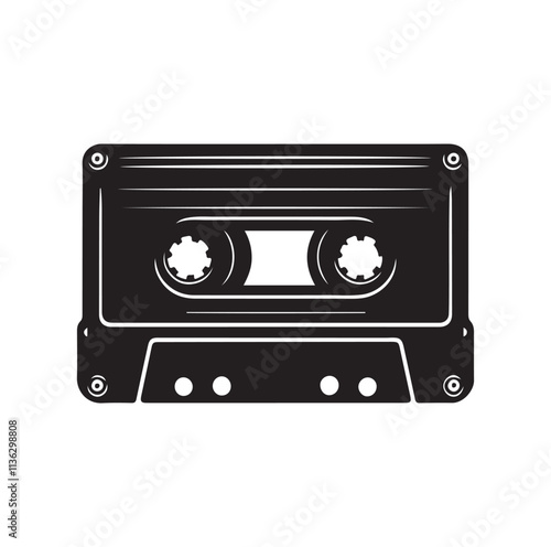 cassette tape silhouette vector illustration
