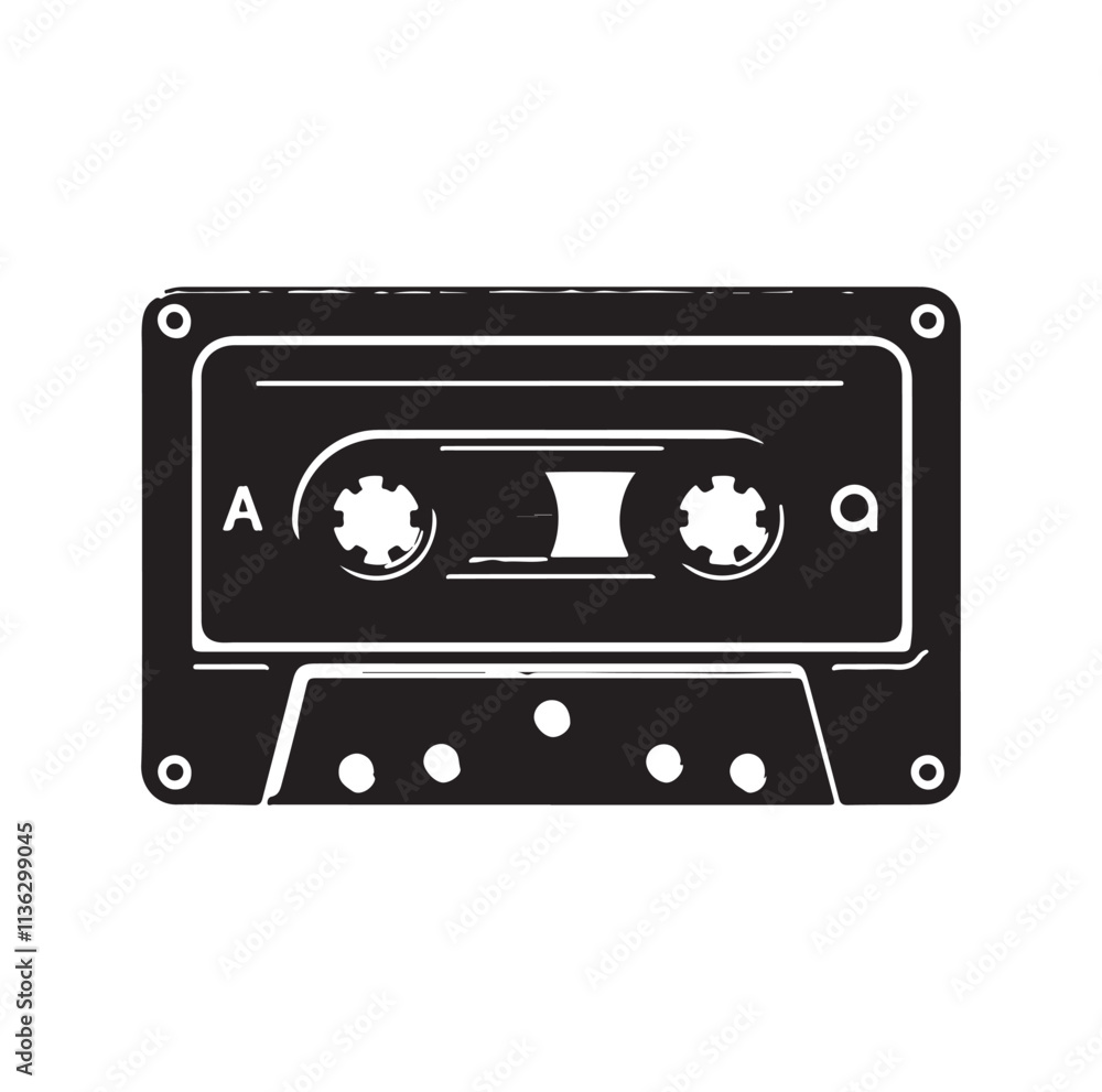 cassette tape silhouette vector illustration cassette tape silhouette vector illustration
