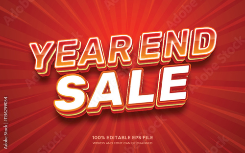 Year End Sale 3d editable text style effect	
