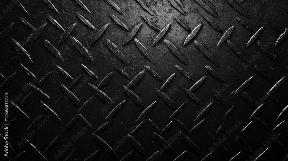 Dark Diamond Plate Texture: Abstract Black Metal Background Dark Diamond Plate Texture: Abstract Black Metal Background