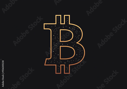 bitcoin logo letter b unique design style often used cryptocurrency branding photo