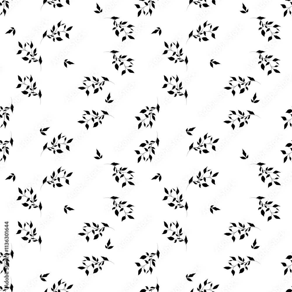 seamless botanical pattern of painted oriental motifs on a white background seamless botanical pattern of painted oriental motifs on a white background