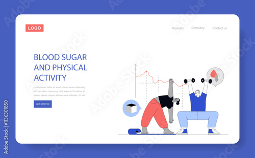 Blood Sugar Tracking. Flat Vector Illustration