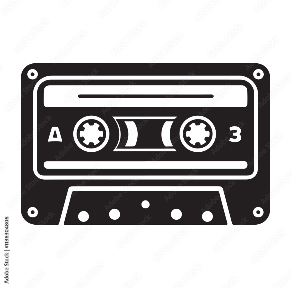 cassette tape silhouette vector illustration cassette tape silhouette vector illustration