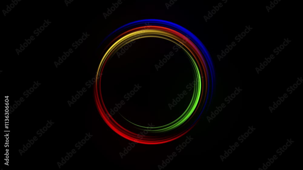 Background multi-colored circle. Spectrum looped animation light glowing neon lines. High quality 4k footage Background multi-colored circle. Spectrum looped animation light glowing neon lines. High quality 4k footage
