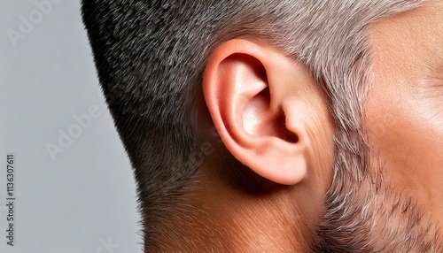 Obraz na płótnie close up of a man's ear w salonie