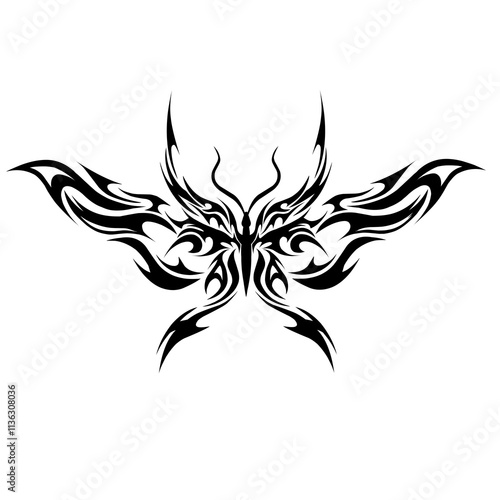 Tribal tattoo butterfly