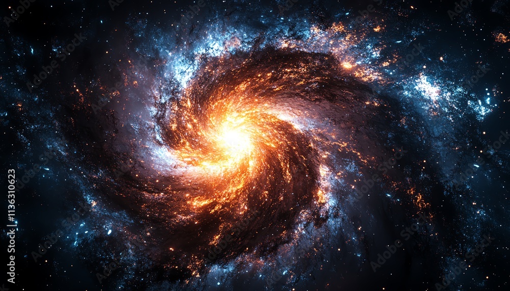 Obraz premium Planet Earth in space, with swirling stars and a luminous galaxy, representing the beauty of our world and the endless wonders of the cosmos