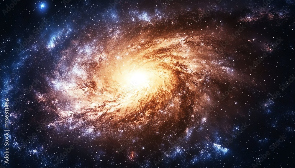 Obraz premium A captivating view of planet Earth from space, surrounded by swirling stars and a brilliant galaxy, emphasizing the beauty of our world and the universes vastness