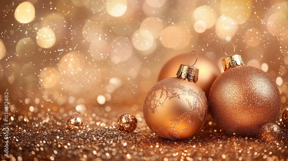Bronzefarbene Weihnachtskugeln im Lichtspiel Bronzefarbene Weihnachtskugeln im Lichtspiel