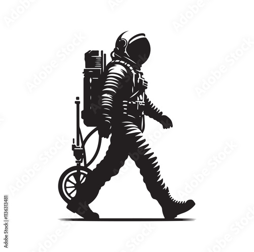Astronaut, Spaceman silhouette vector illustration