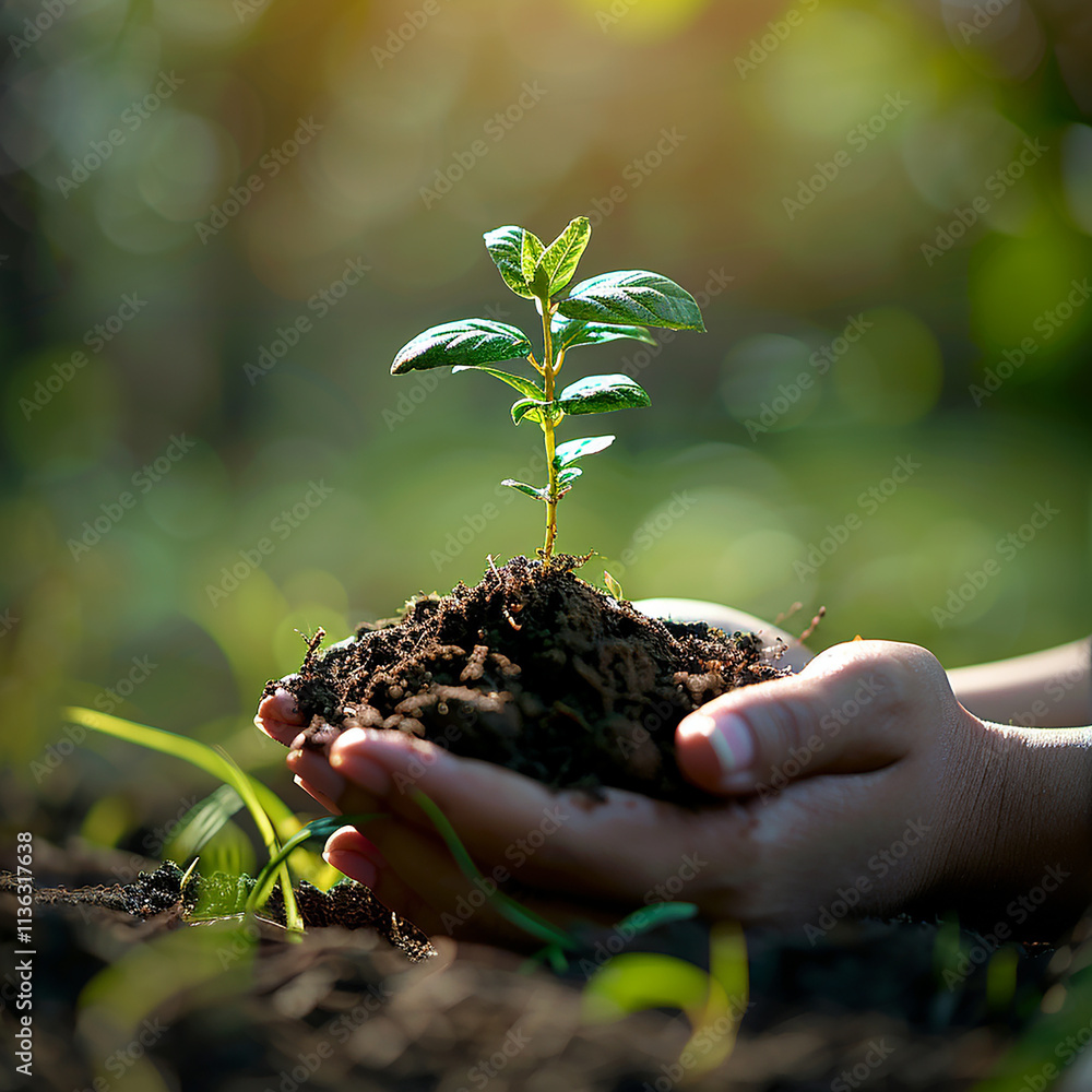 custom made wallpaper toronto digitalhands holding a plant