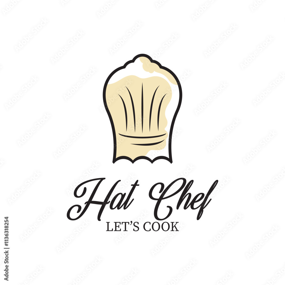 Fototapeta premium hat chef logo icon vector illustration template design