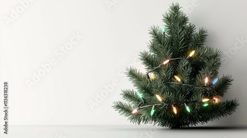 Christmas tree decorated with colorful lights for holiday celebrations and seasonal decor