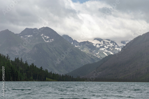 Multinskoye lake. Lake number two (second lake or middle lake). The Multin lakes near Multa village, Altai republic, Russia photo