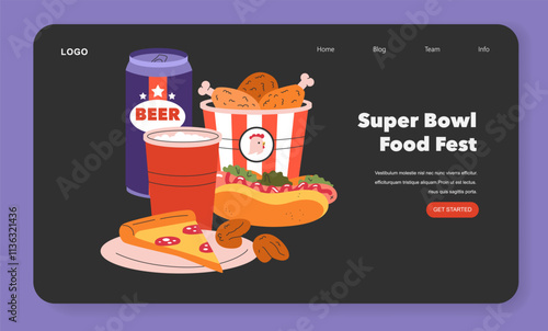 Super Bowl. Flat Vector Illustration