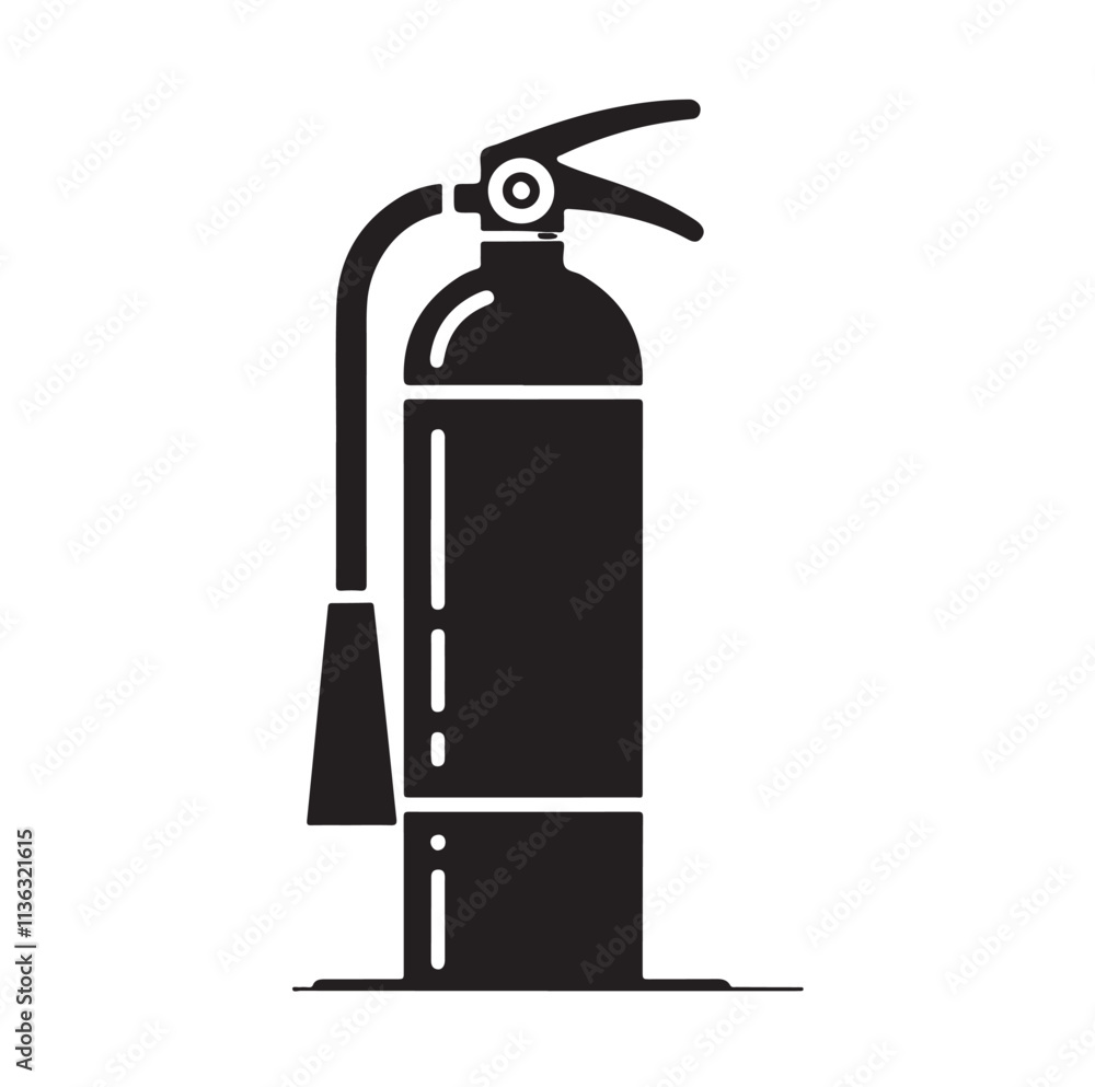 Fire Extinguisher silhouette vector illustration Fire Extinguisher silhouette vector illustration