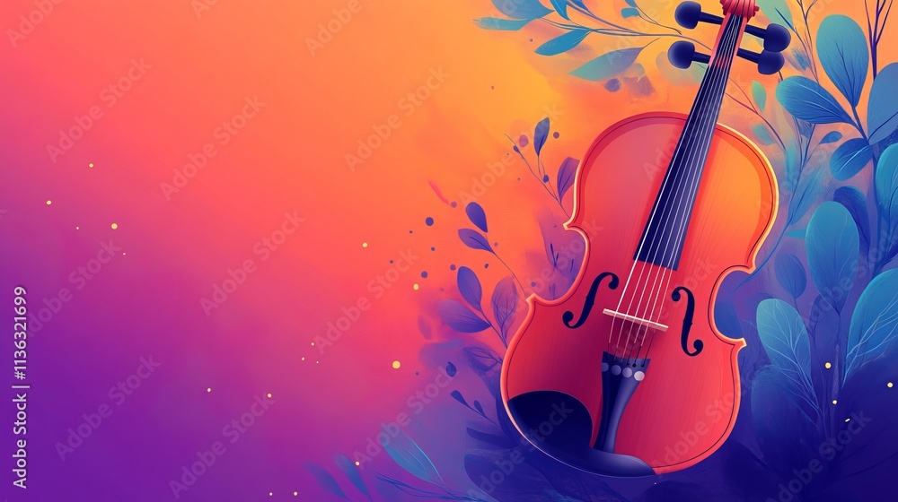 Fototapeta premium National Violin Day background concept