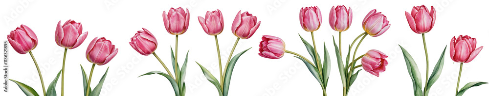 Naklejka premium Tulips on an isolated background