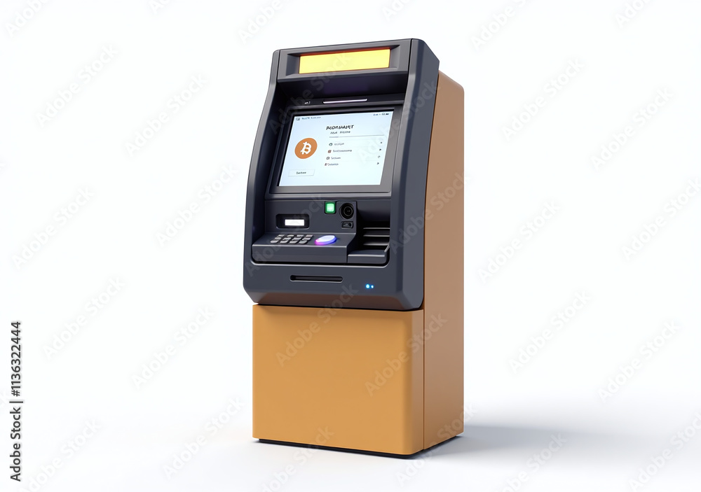 isolated bitcoin atm terminal sits alone white background deposit withdrawal isolated bitcoin atm terminal sits alone white background deposit withdrawal