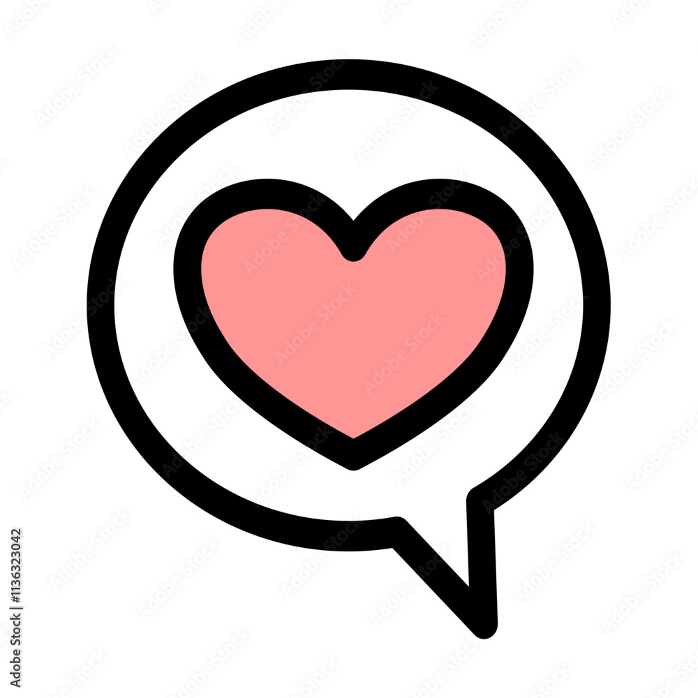 Love message bubble - clean and modern valentines day icon. Love message bubble - clean and modern valentines day icon.