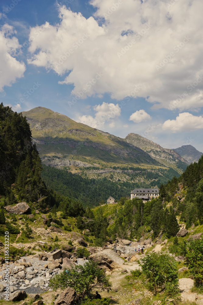 Naklejka premium Gavarnie Circus, France. Located in the center of Los Prineos, it is one of the most spectacular places in Europe