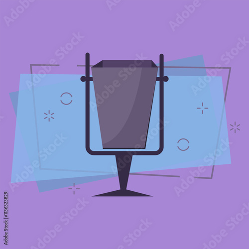 Outdoor refuse bin. Sidewalk metal litter basket. Vector illustration can be used for topics like garbage, waste, city and urban design