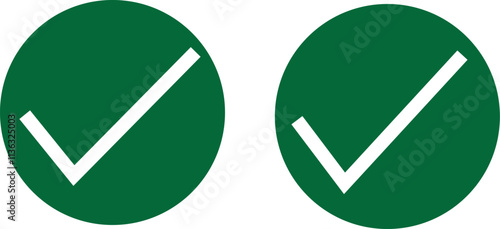 Check sign vector logo. Check symbol in green color illustration. Accept okay symbols for approval or checklist design