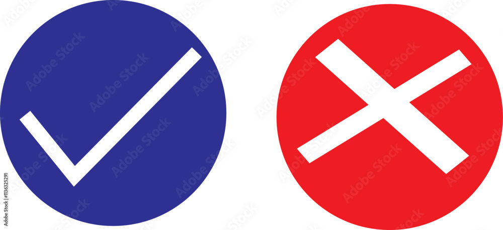 check mark and red cross icon.Set of simple icons in flat style: Yes-No, Approved-Disapproved, Accepted-Rejected, Right-Wrong, Correct-False, Green-Red, Ok-Not Ok. Vector illustration. check mark and red cross icon.Set of simple icons in flat style: Yes-No, Approved-Disapproved, Accepted-Rejected, Right-Wrong, Correct-False, Green-Red, Ok-Not Ok. Vector illustration.