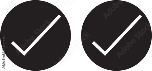 Check sign vector logo. Check symbol in green color illustration. Accept okay symbols for approval or checklist design