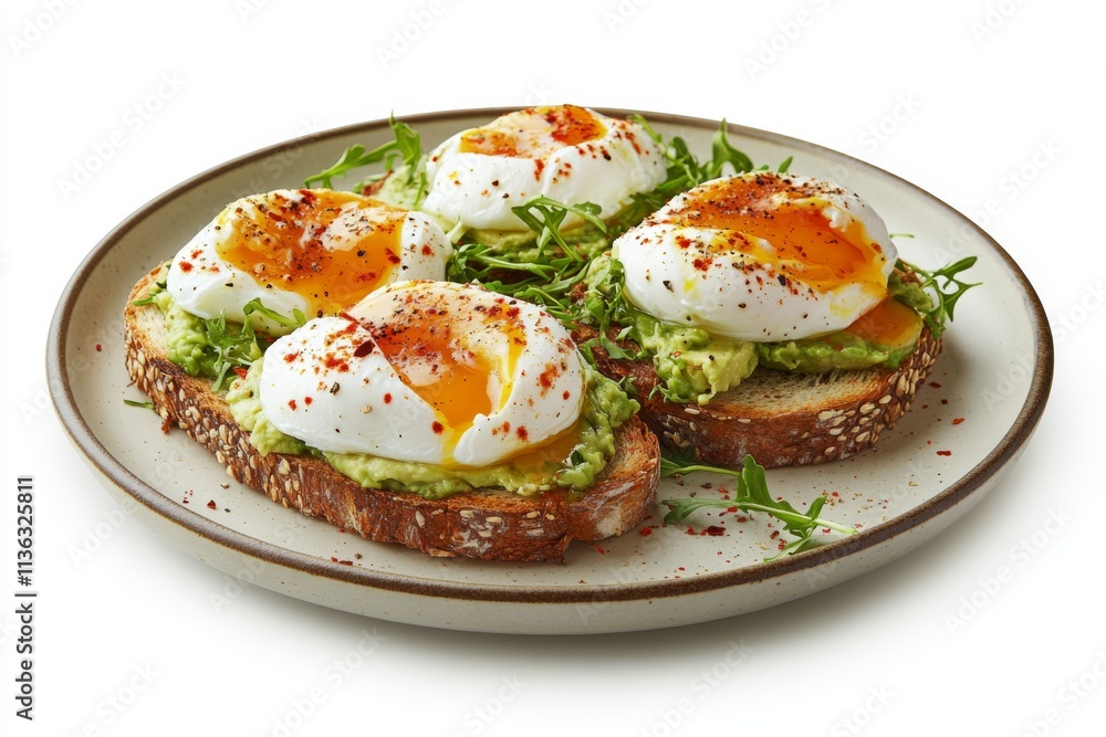 Delicious Poached Eggs Avocado Toast Breakfast Food Delicious Poached Eggs Avocado Toast Breakfast Food