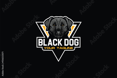 black labrador dog cartoon character head vector image template