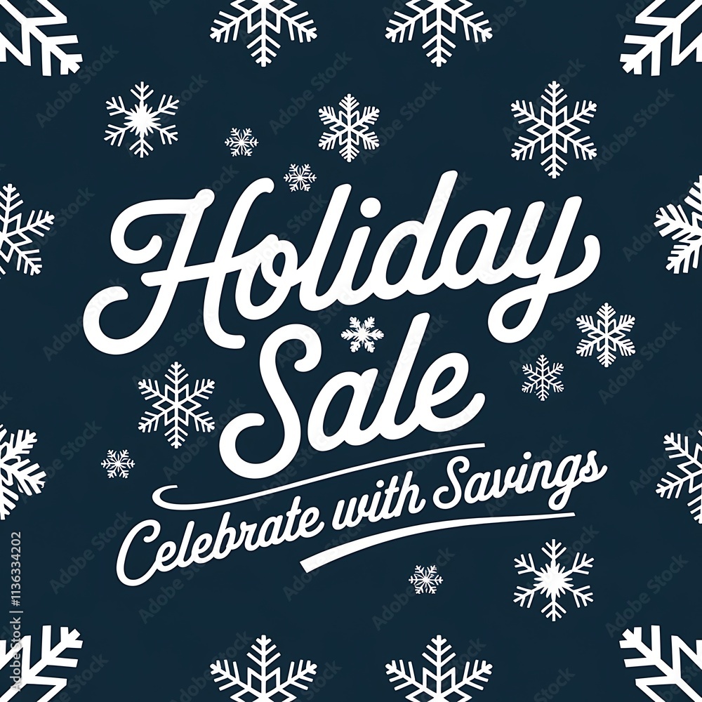 Holiday Sale Celebrate With Savings Snowflakes Design Holiday Sale Celebrate With Savings Snowflakes Design