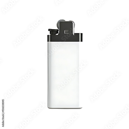 White lighter mockup isolated on white background