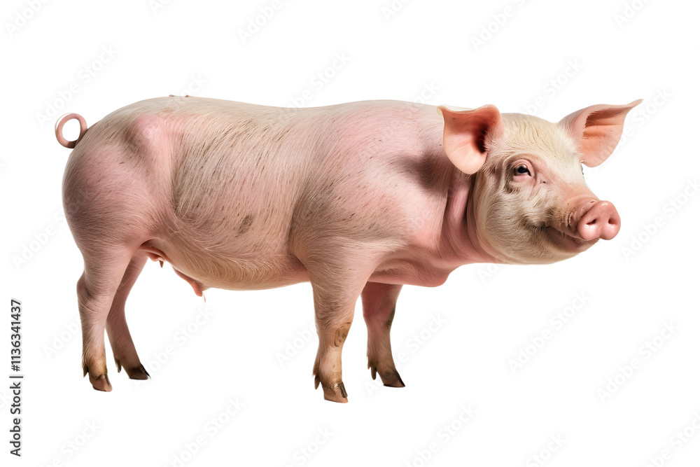 Full shot of a pig isolated on transparent background. Full shot of a pig isolated on transparent background.