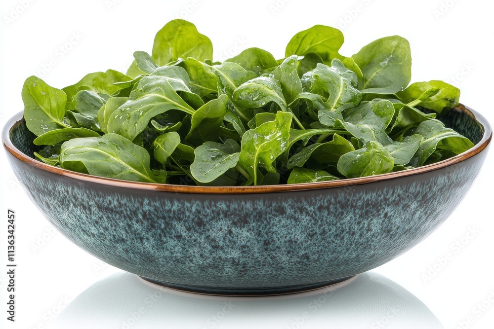 Fresh Green Arugula Salad in Rustic Bowl Healthy Food Fresh Green Arugula Salad in Rustic Bowl Healthy Food