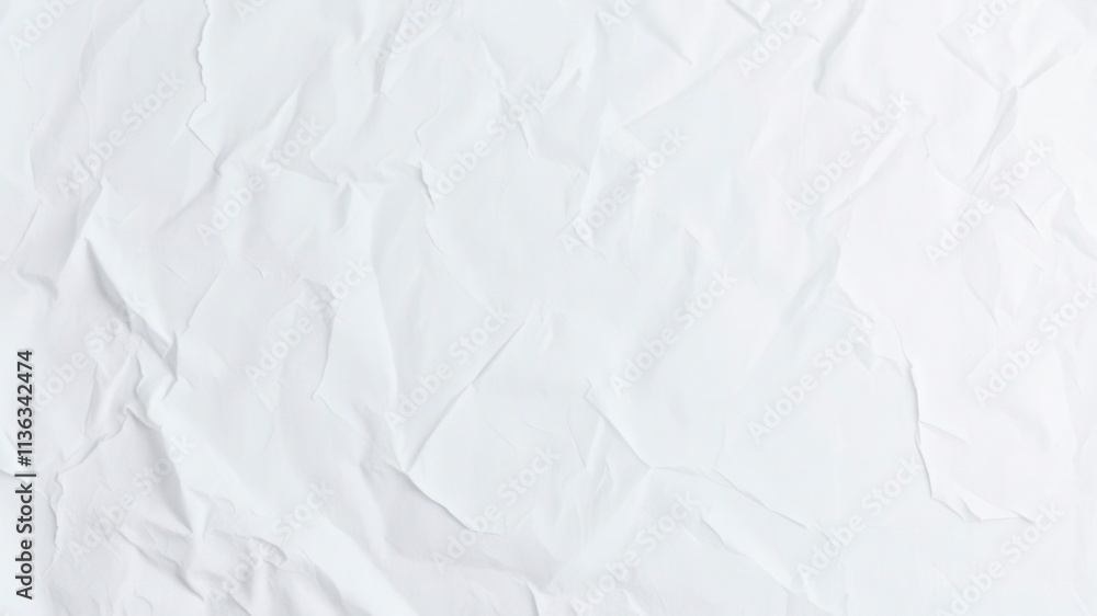 Crumpled old white paper sheet with creases and texture, textured, sheet, worn Crumpled old white paper sheet with creases and texture, textured, sheet, worn