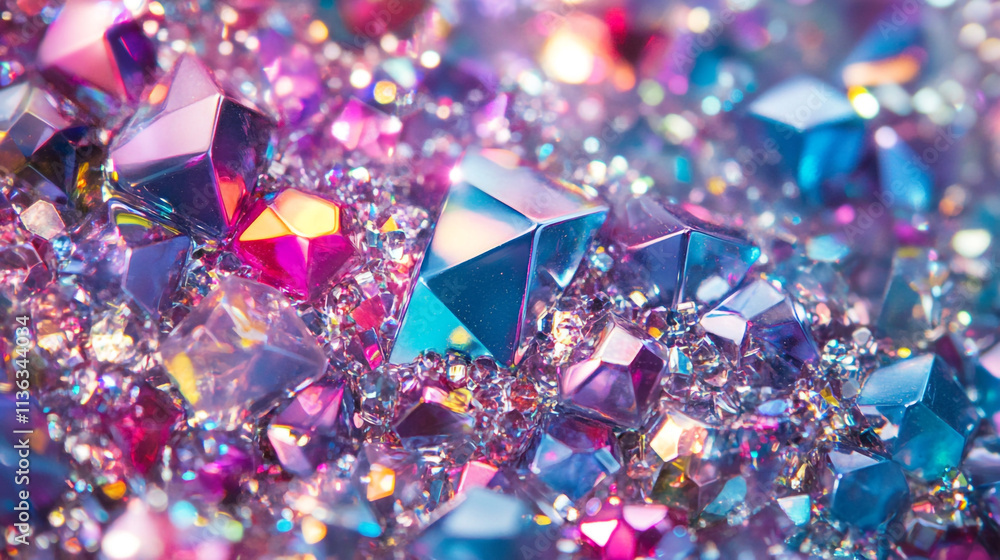 Colorful gemstones sparkle under soft light in a vibrant display of crystals Colorful gemstones sparkle under soft light in a vibrant display of crystals