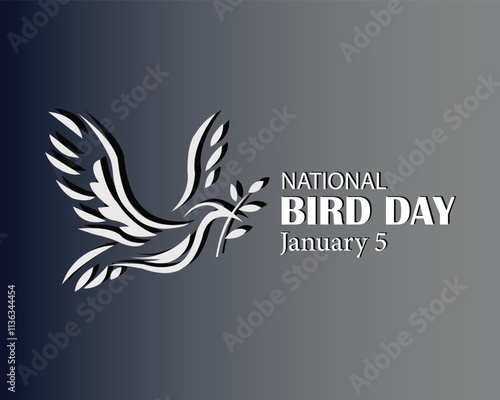 National Bird Day, January 5. Banner, poster, card, background Design illustration.