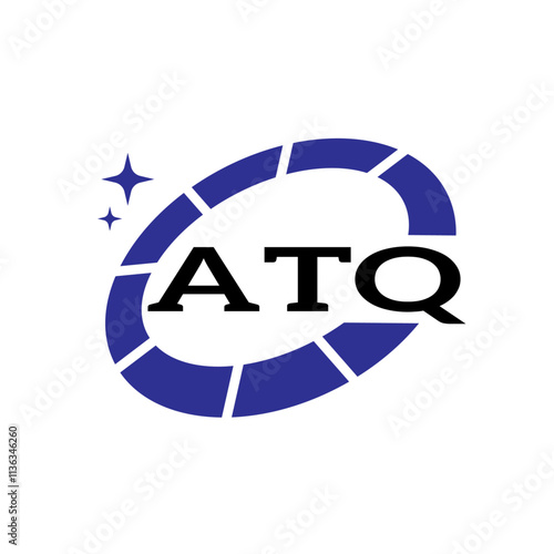 Free Download ATQ Creative Circular Logo Design in Blue and Black for Corporate Branding and Technology, ATQ Blue and Black Tech Logo with Circular Elements for Branding & Visual Identity, ATQ LOGO, ATQ vector Logo - GFXLoad