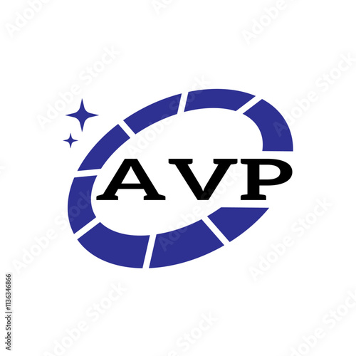Free Download AVP Creative Circular Logo Design in Blue and Black for Corporate Branding and Technology, AVP Blue and Black Tech Logo with Circular Elements for Branding & Visual Identity, AVP LOGO, AVP vector Logo - GFXLoad